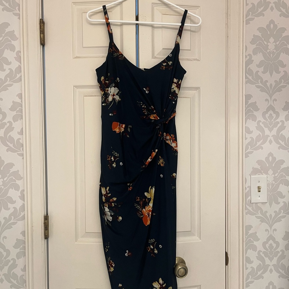 Floral Print Navy Dress